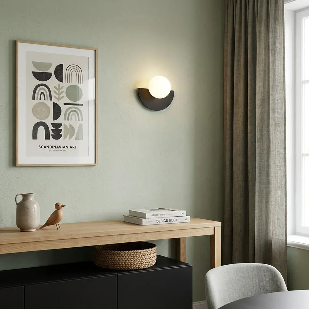 Wall Mounted Sconce Light in Semi Circle Metal With Integrated LED | Rosalyssa