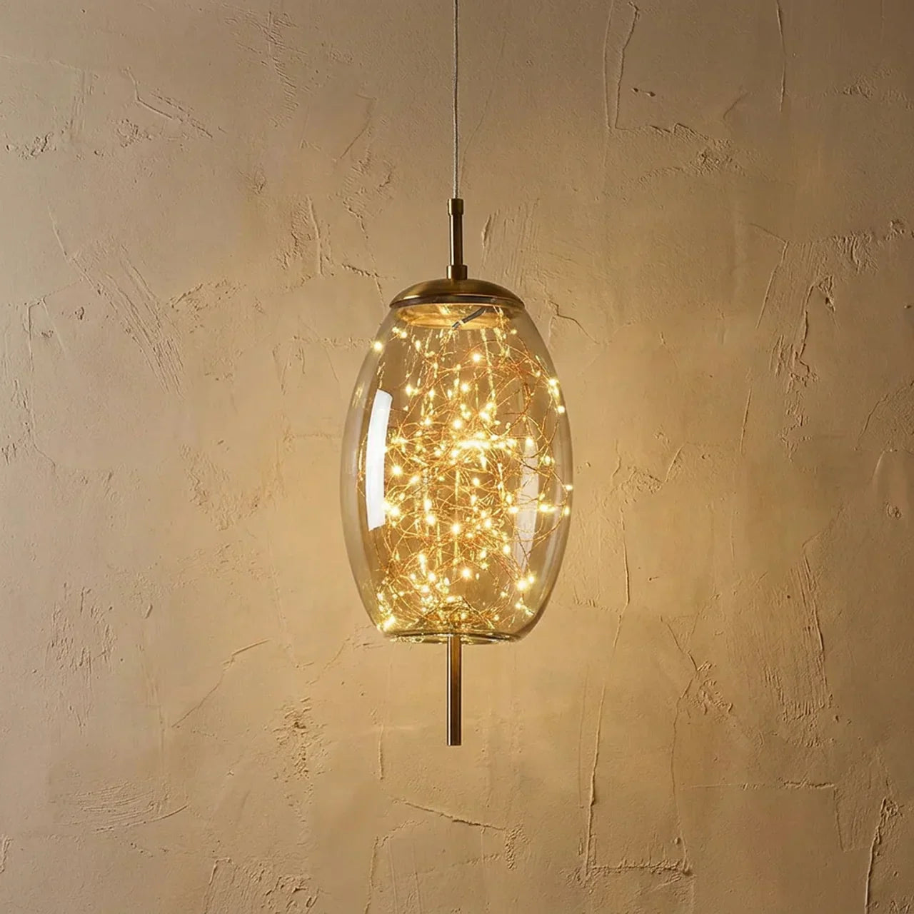 Glazen cilinder en ovale hanglamp voor aan het plafond | Rosalyssa