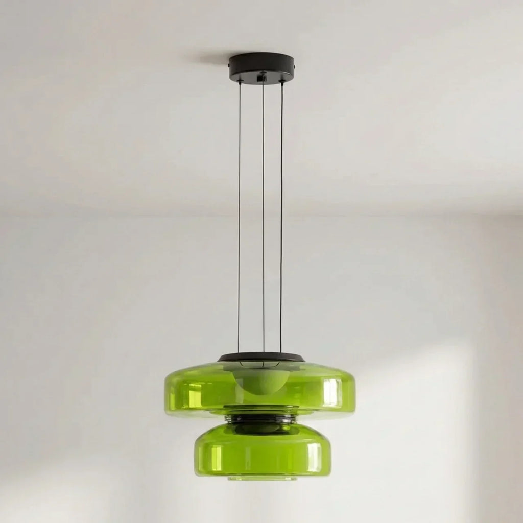 Tiered Glass Pendant Light With Integrated LED Bauhaus Style | Rosalyssa