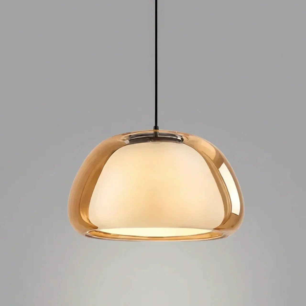 Oversized Glass Dome Ceiling Pendant Light with Tinted Shade | Rosalyssa