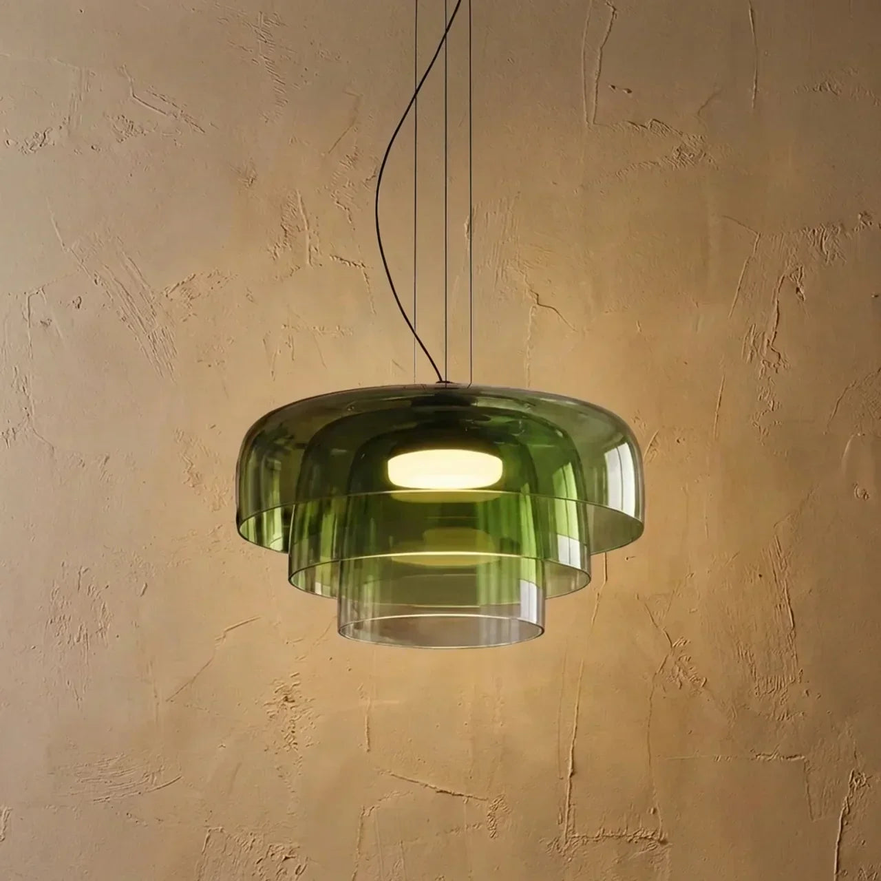 Tiered Coloured Glass Pendant Light In Bauhaus Style | Rosalyssa
