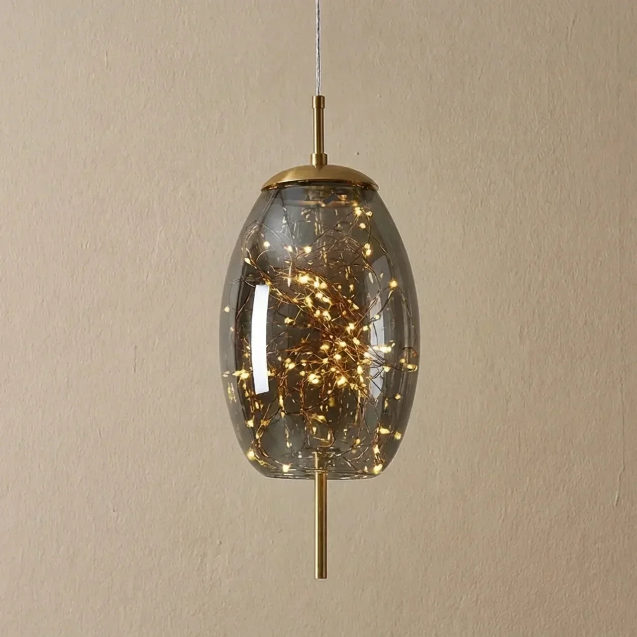 Glazen cilinder en ovale hanglamp voor aan het plafond | Rosalyssa