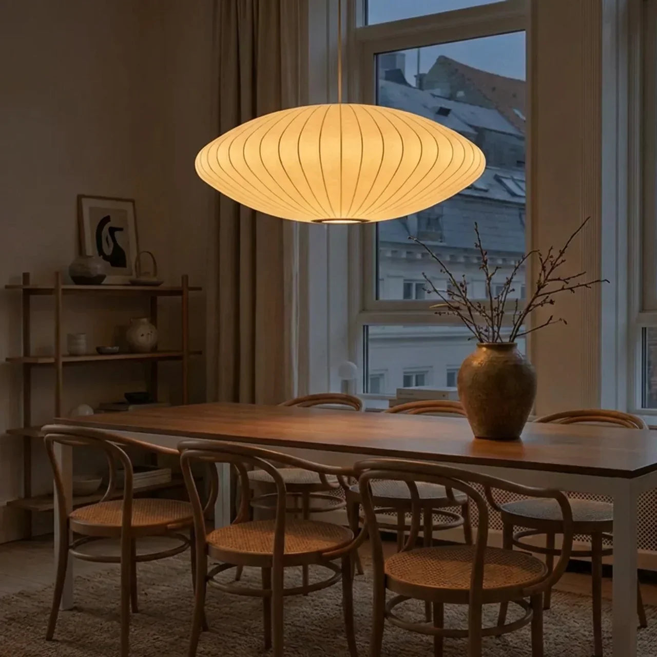 Seidenanhänger-Deckenleuchte mit minimalistischem Schirm | Rosalyssa