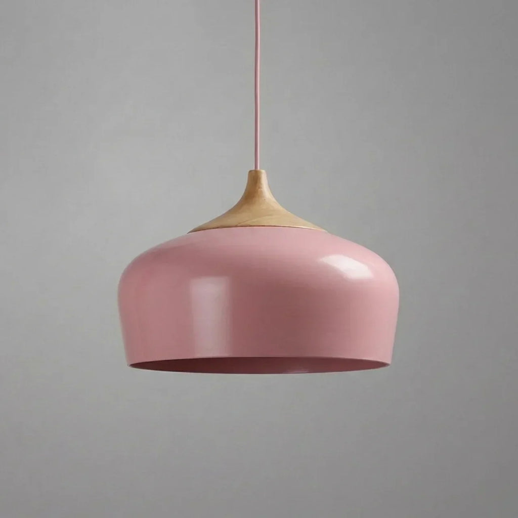 Pendant Light With Sculptural Shape Design In Metal And Wood | Rosalyssa
