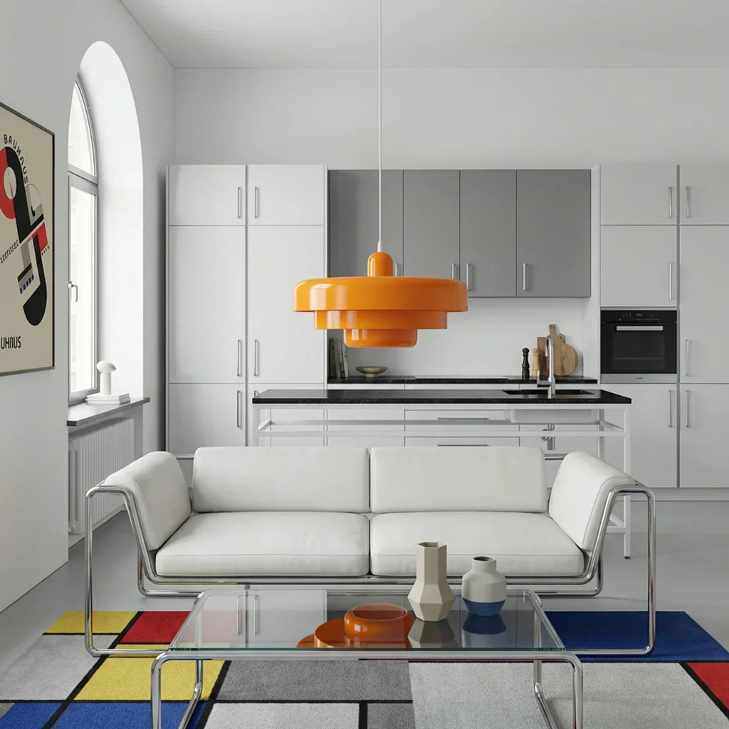 Lampada a sospensione in vetro a più livelli stile Bauhaus per montaggio a soffitto | Rosalyssa
