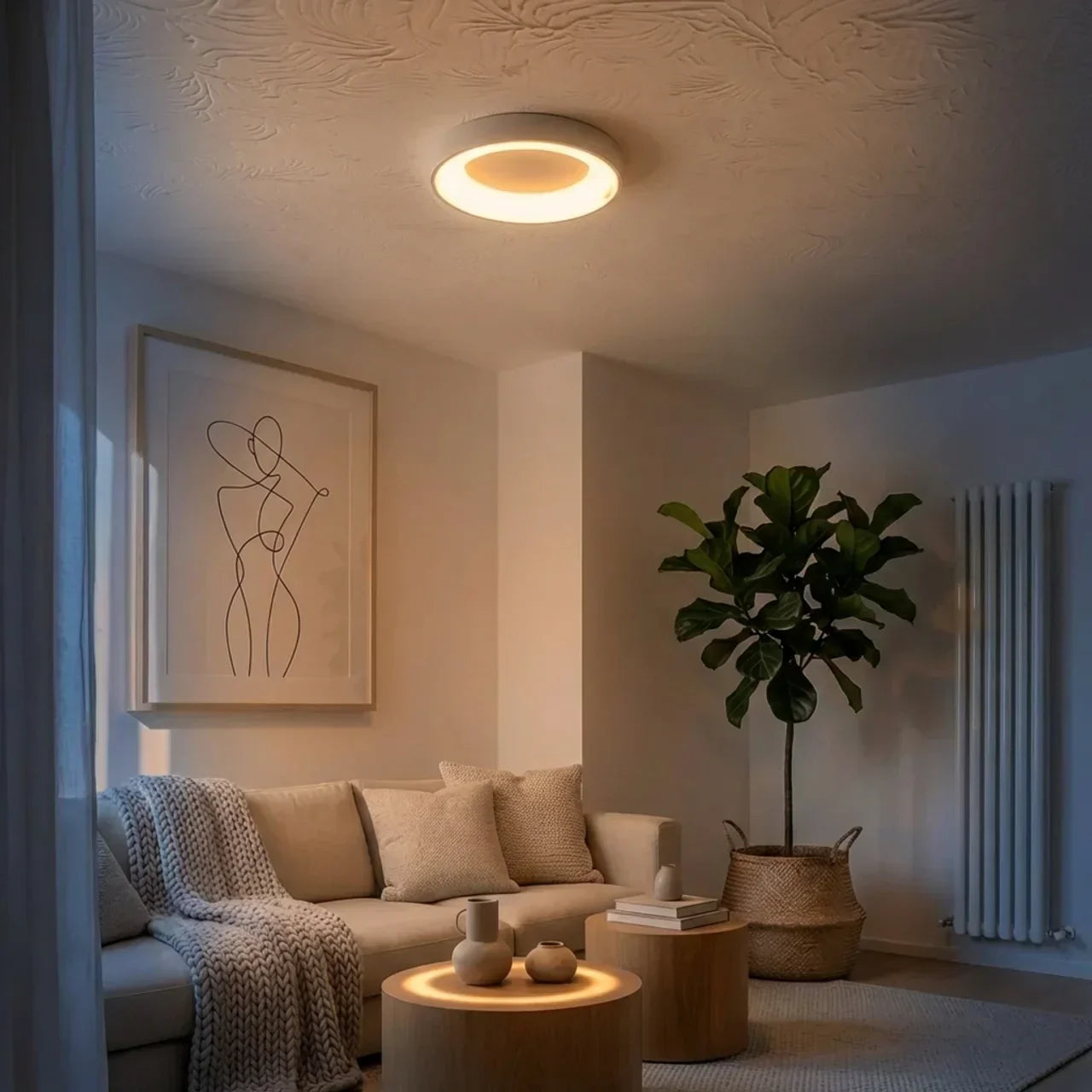 Flush Mount Ceiling Light With Hollow Centre LED Design | Rosalyssa