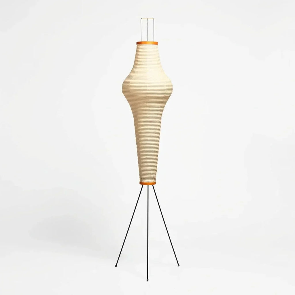 Lampă de podea din hârtie de orez cu abajur sculptural în stil japonez | Rosalyssa