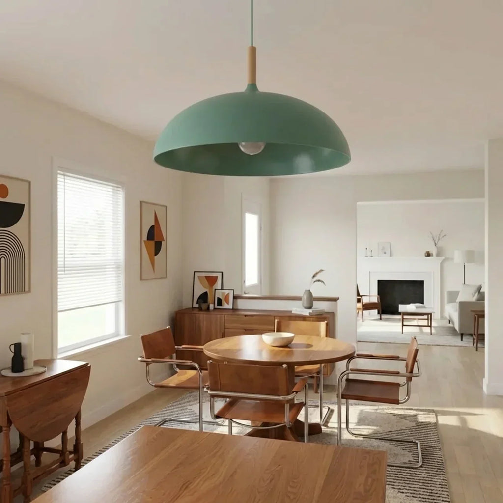 Pendant Light With Sculptural Shape Design In Metal And Wood | Rosalyssa
