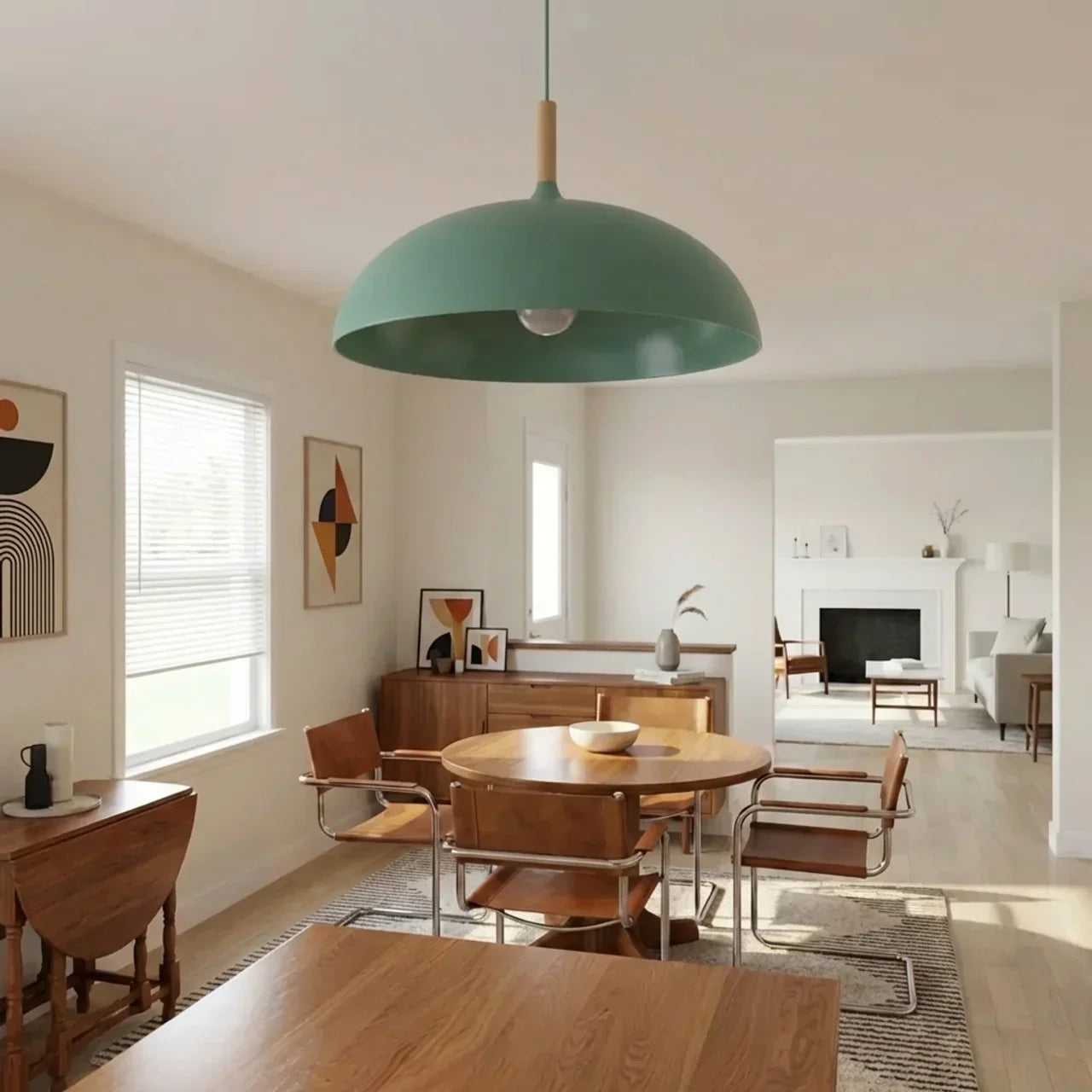 Pendant Light With Sculptural Shape Design In Metal And Wood | Rosalyssa