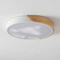 Round Wood Flush Mount LED Ceiling Light Design Fixture | Rosalyssa