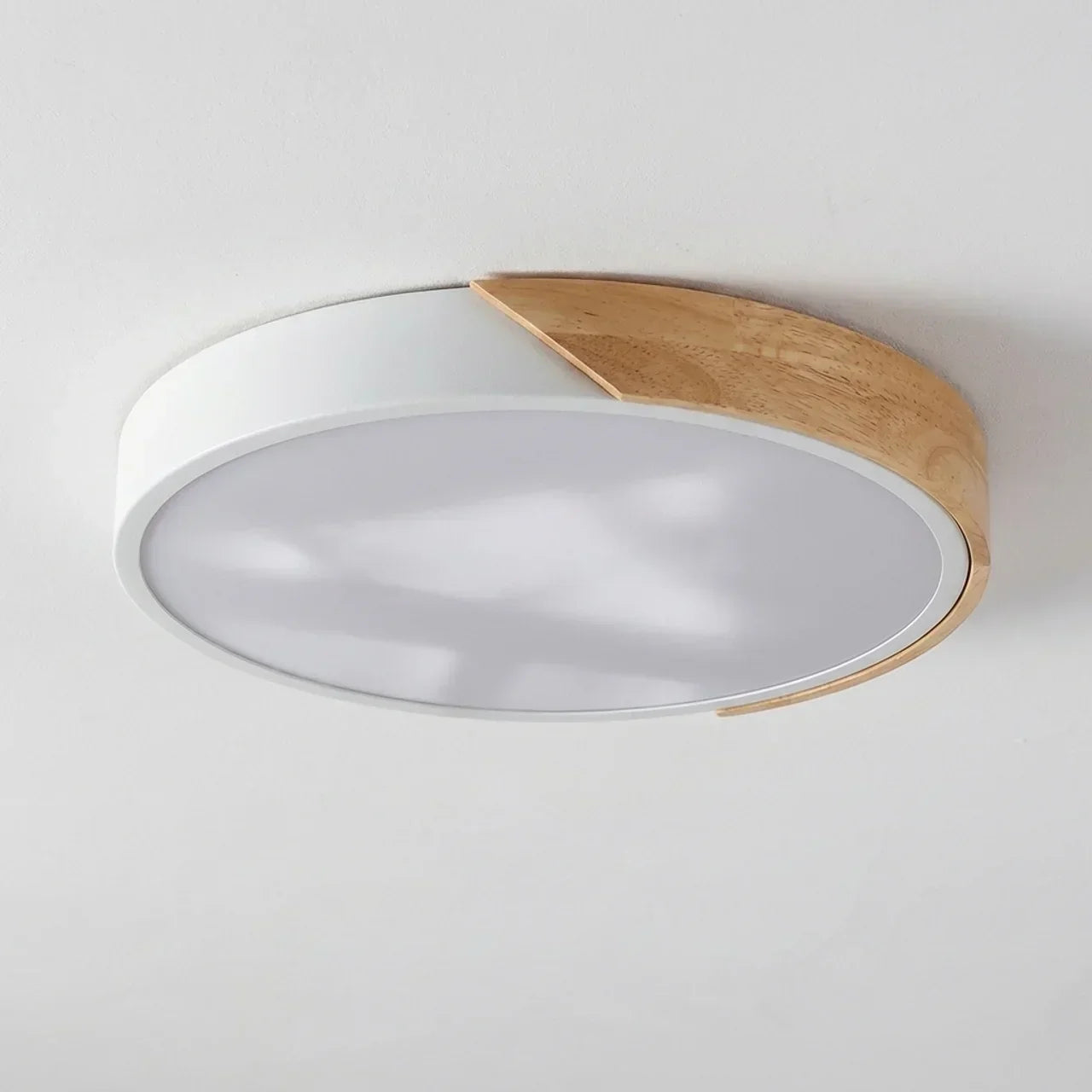 Round Wood Flush Mount LED Ceiling Light Design Fixture | Rosalyssa