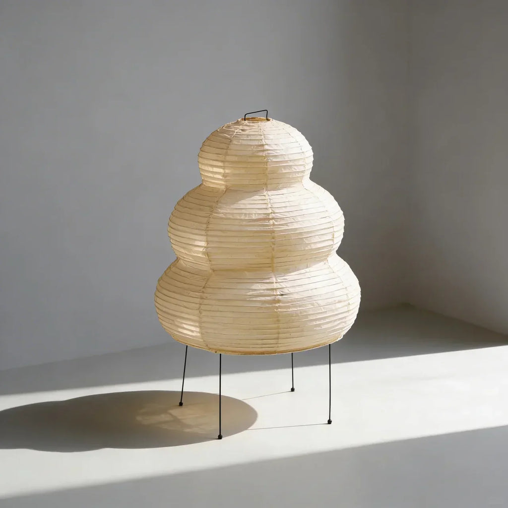 Rice Paper Floor Lamp With Layered Paper Shade | Rosalyssa