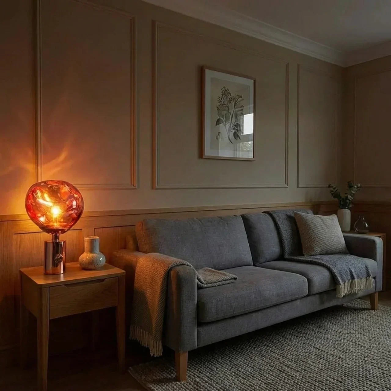 Melted Acrylic Table Lamp With Sculptural Molten Style Shade | Rosalyssa