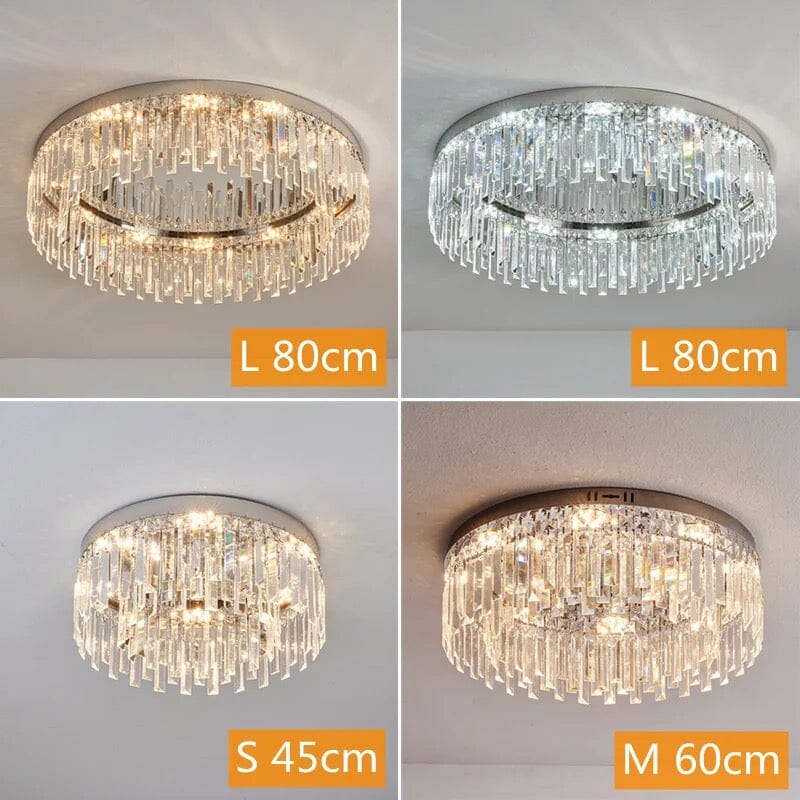 Empressa Crystal belysningskollektion med rustfrit stål og K9-krystaller