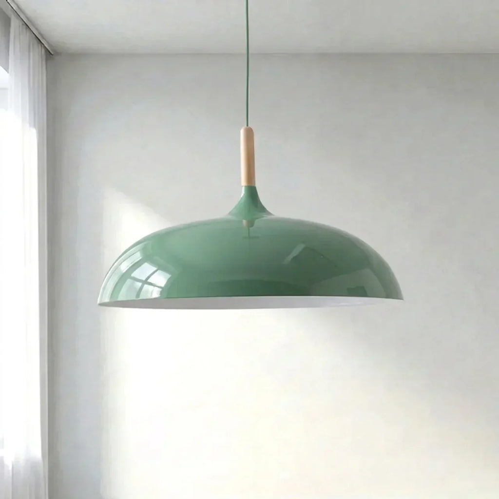 Pendant Light With Sculptural Shape Design In Metal And Wood | Rosalyssa