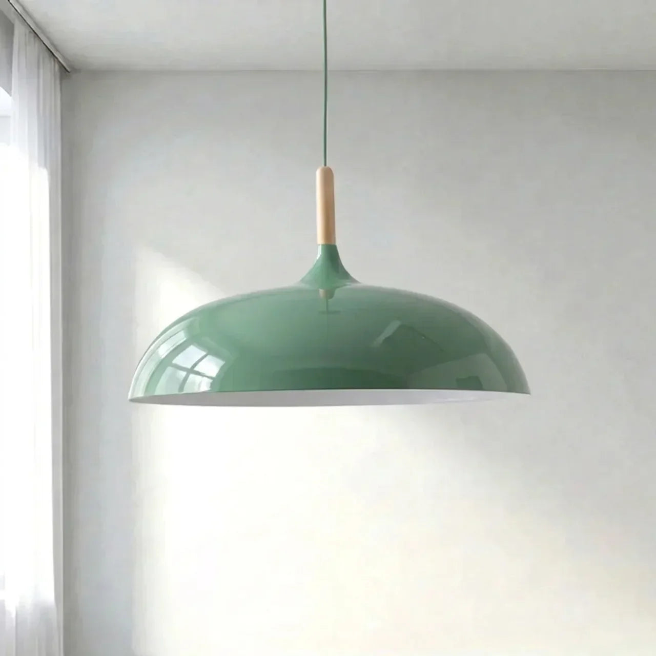 Pendant Light With Sculptural Shape Design In Metal And Wood | Rosalyssa