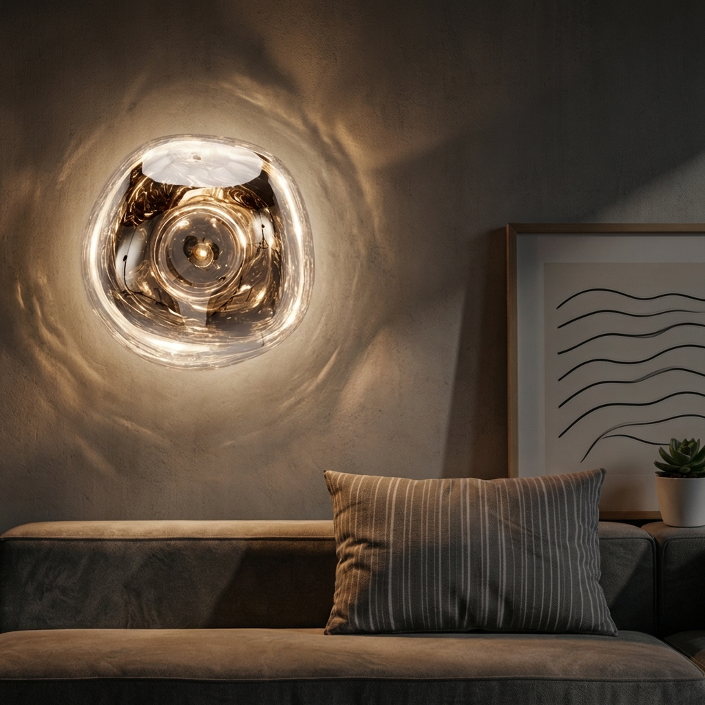 Molten Acrylic Wall Light Sconce With Glacier-Inspired Shade | Rosalyssa