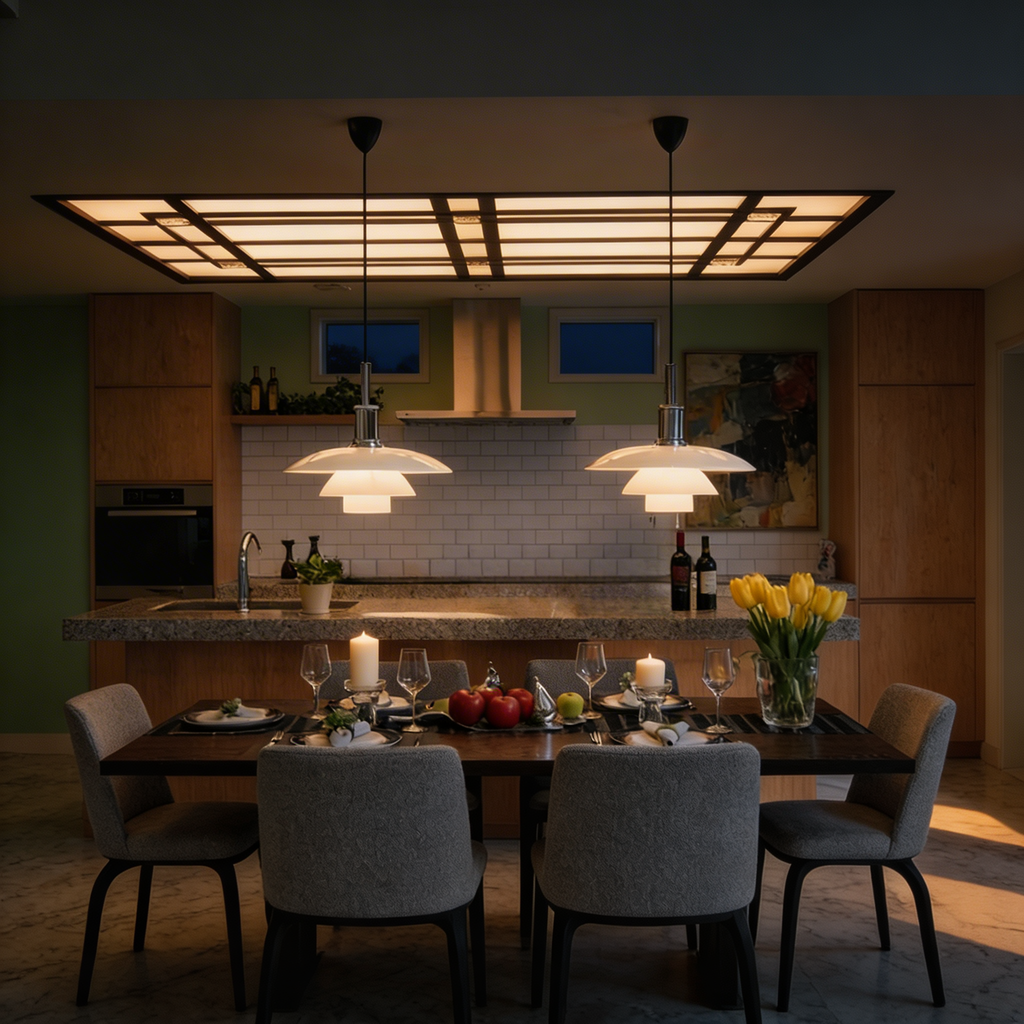 Compact Danish Layered Glass Pendant Light Fixture | Rosalyssa