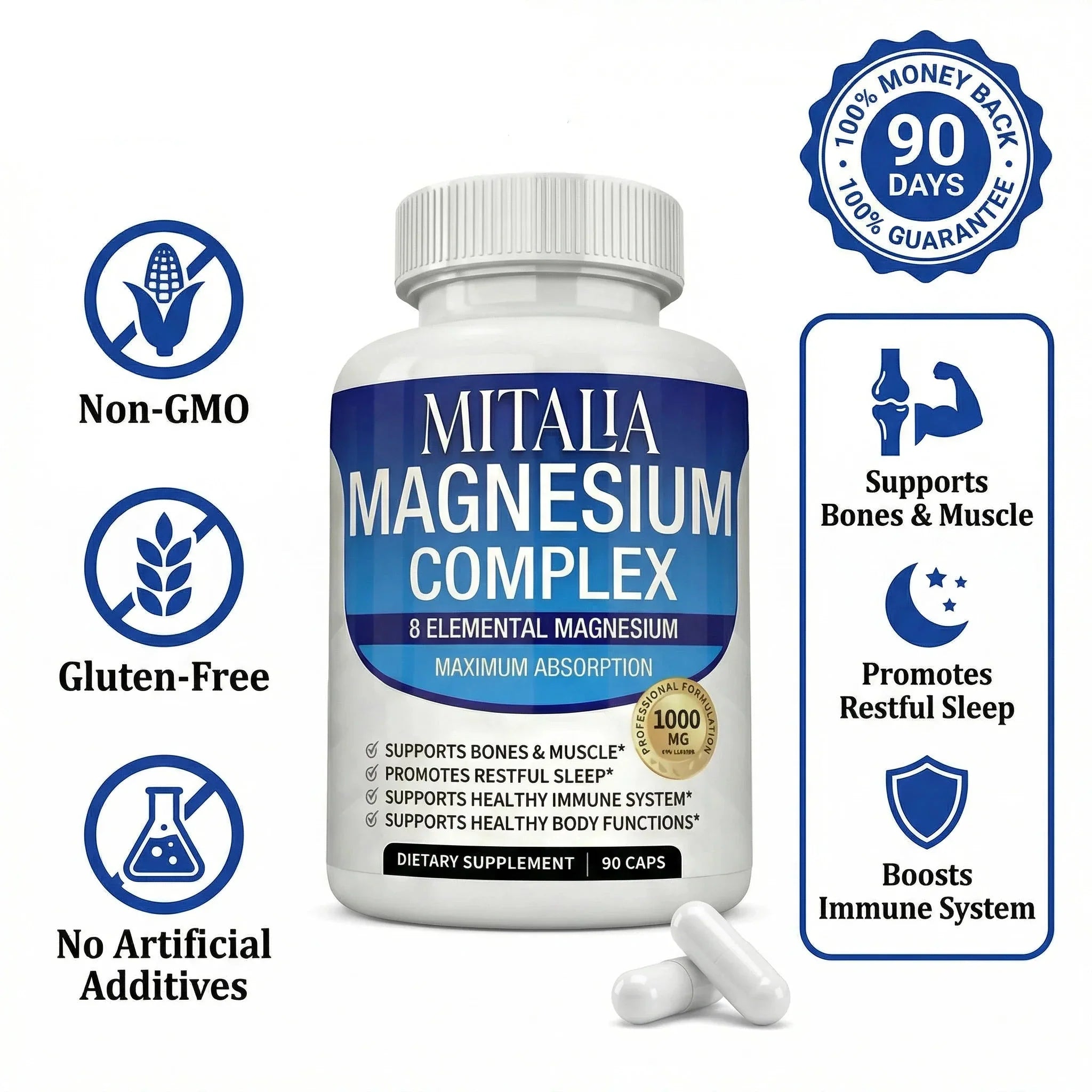 8-in-1 Magnesium-Komplex für Schlaf, Muskelregeneration und tägliche Energie