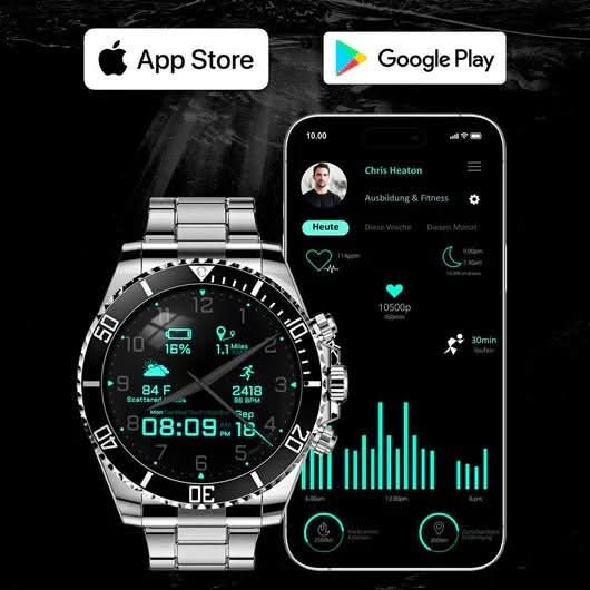 NovaGuard Taktische Smartwatch mit GPS und Gesundheitsüberwachung