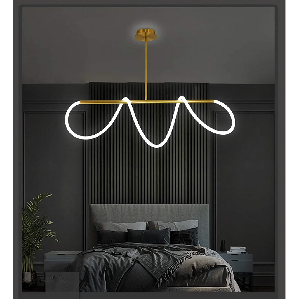 Stropní lampa Copper G9 LED, zakřivená trubice, povrchová montáž, zlatá černá stříbrná