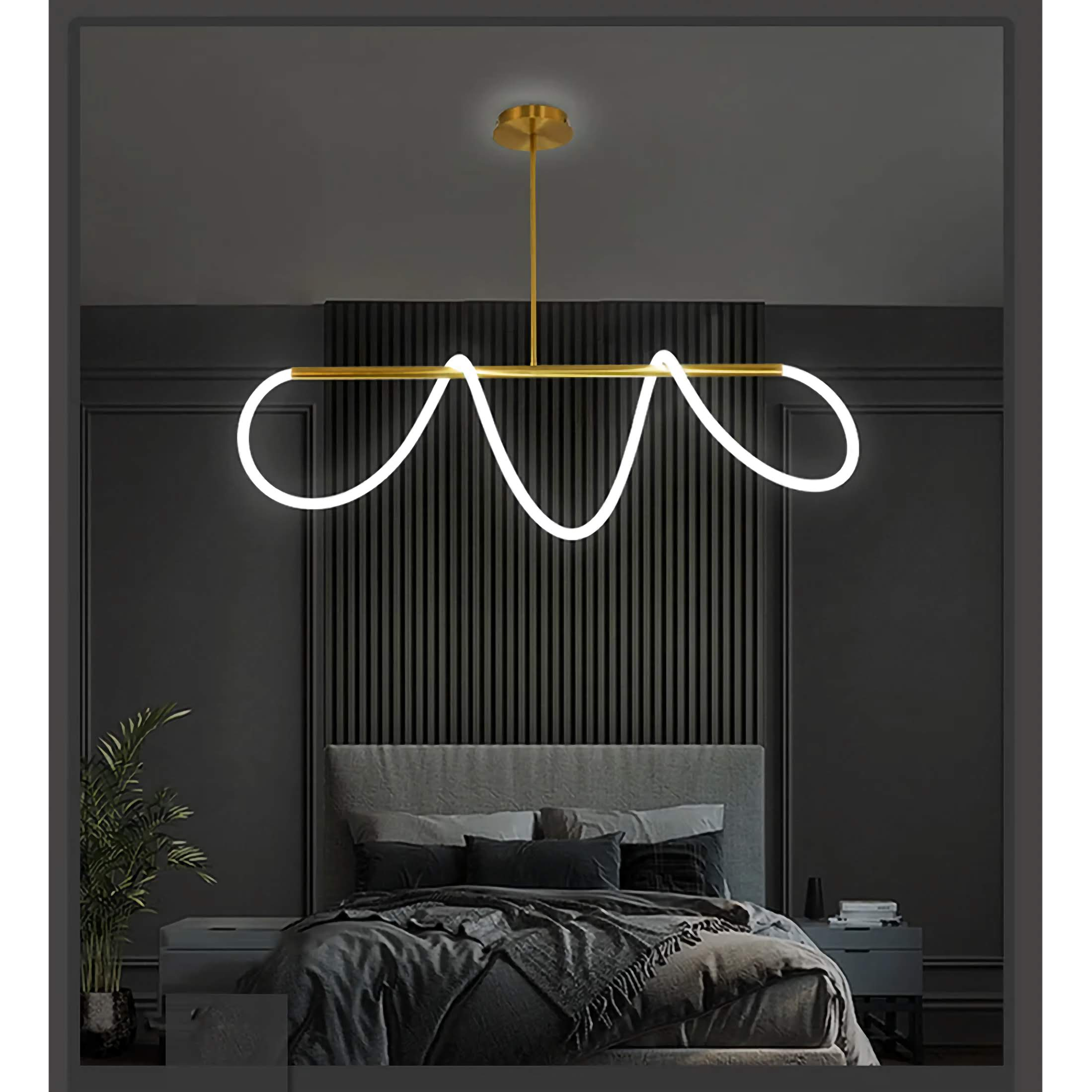 Stropní lampa Copper G9 LED, zakřivená trubice, povrchová montáž, zlatá černá stříbrná