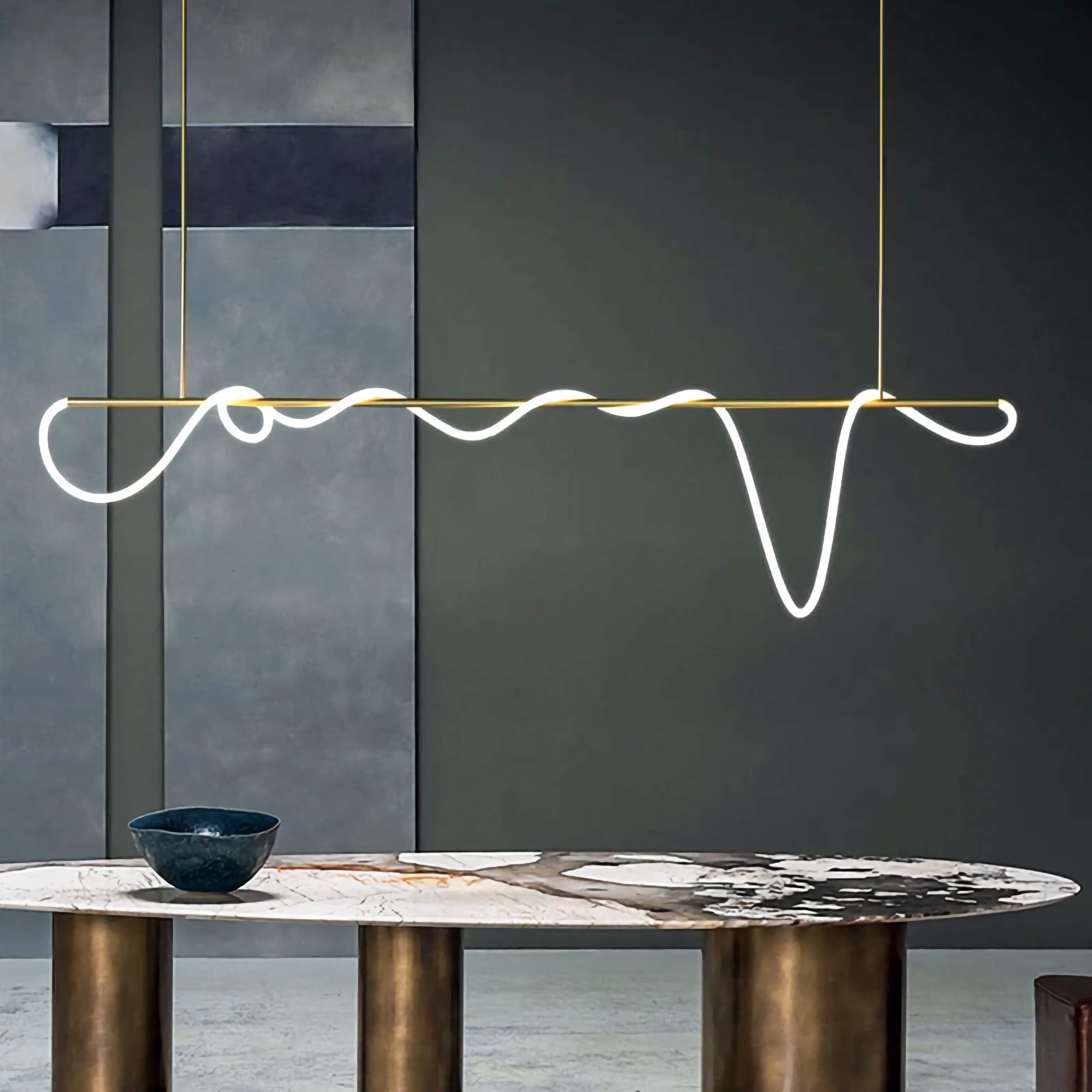 Stropní lampa Copper G9 LED, zakřivená trubice, povrchová montáž, zlatá černá stříbrná