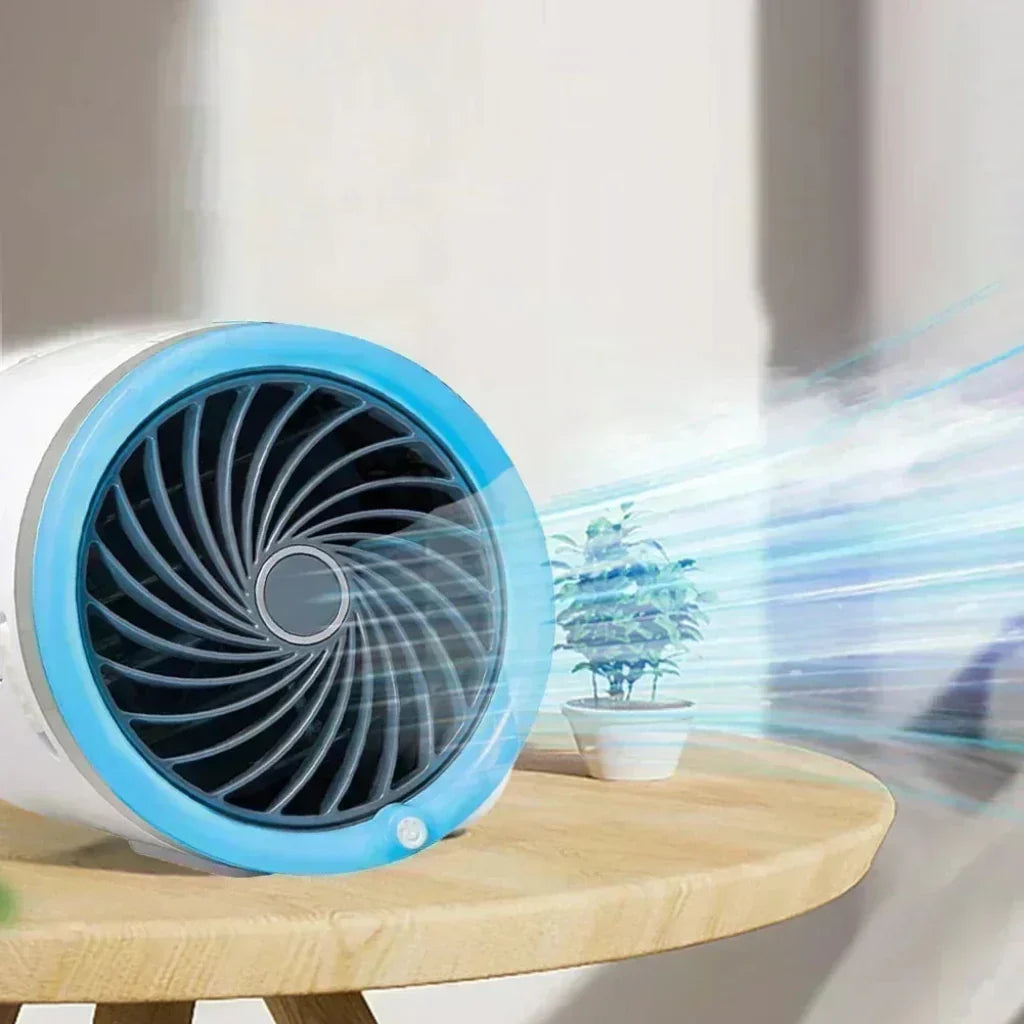 Illuminated Portable Fan With Ice Packs For Cooling Rooms