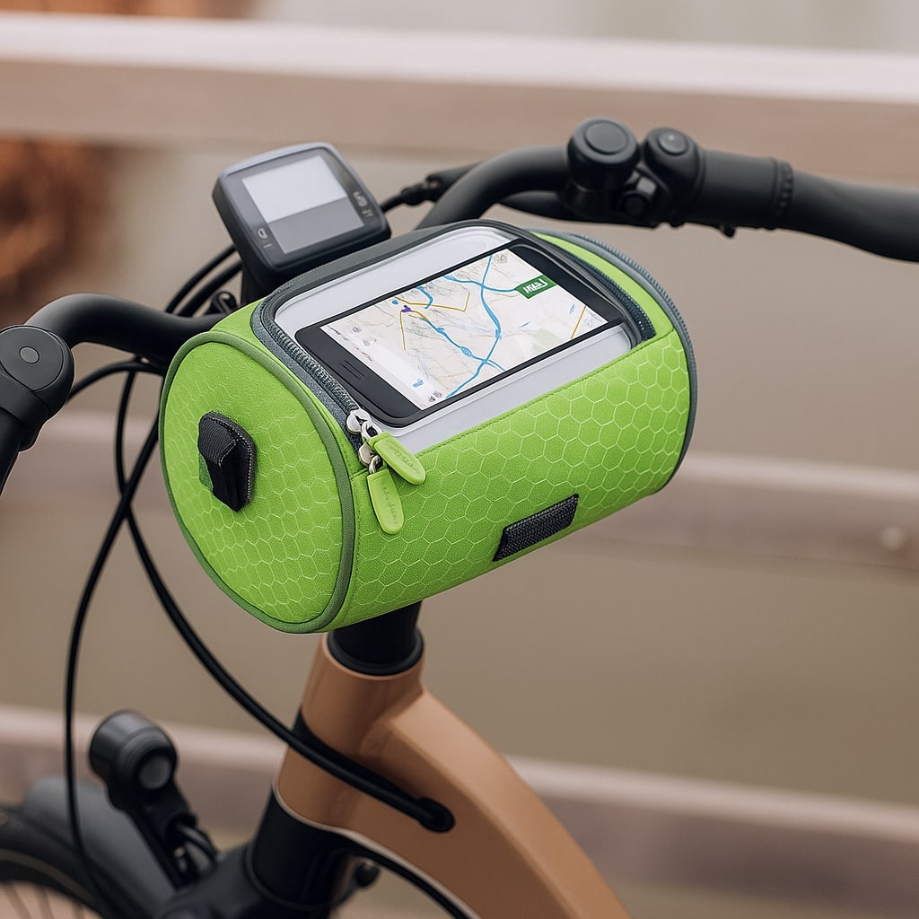 Waterproof Bicycle Handlebar Bag With Touchscreen Phone Holder And Storage
