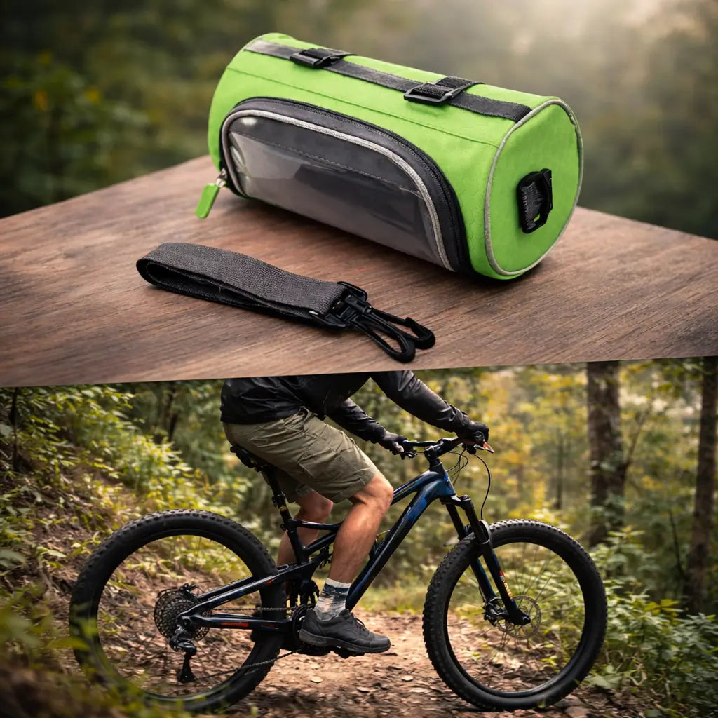 Waterproof Bicycle Handlebar Bag With Touchscreen Phone Holder And Storage