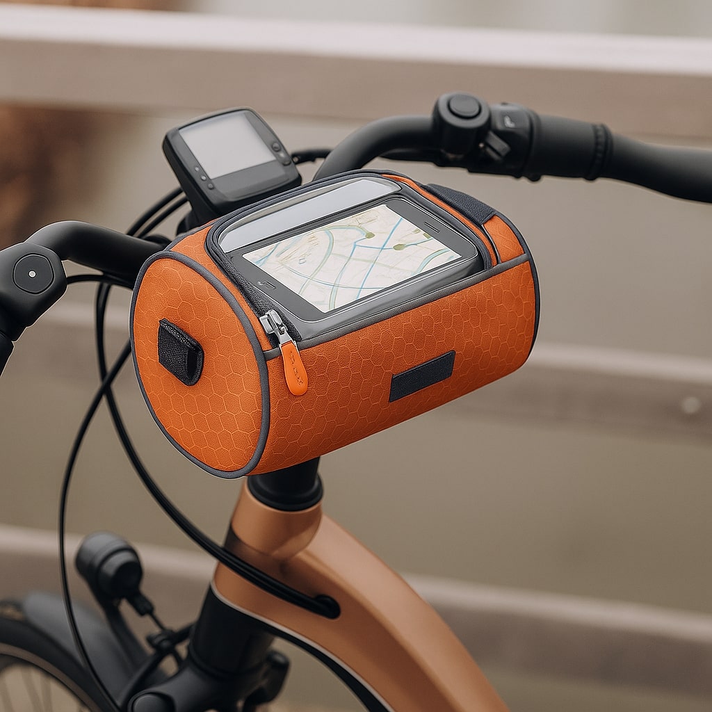Waterproof Bicycle Handlebar Bag With Touchscreen Phone Holder And Storage