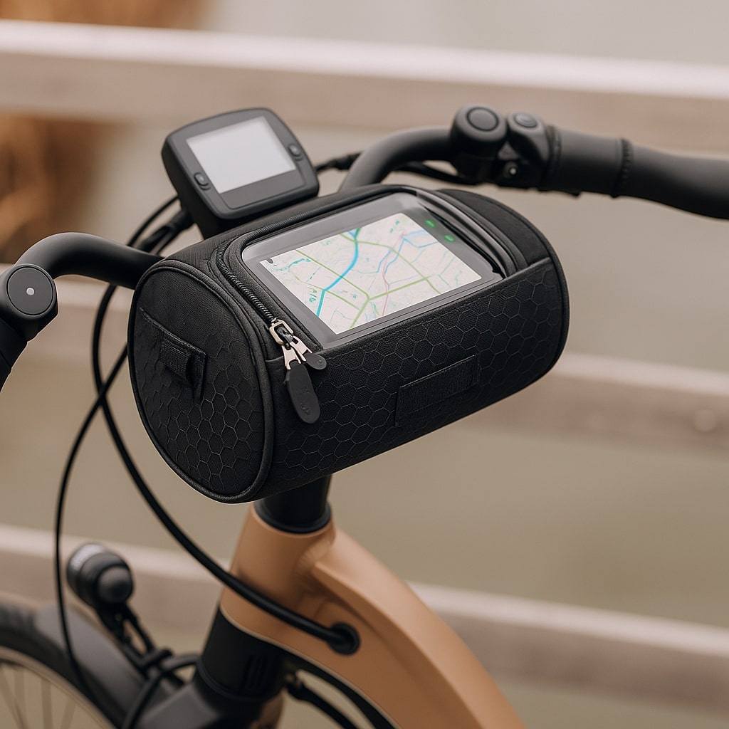 Waterproof Bicycle Handlebar Bag With Touchscreen Phone Holder And Storage