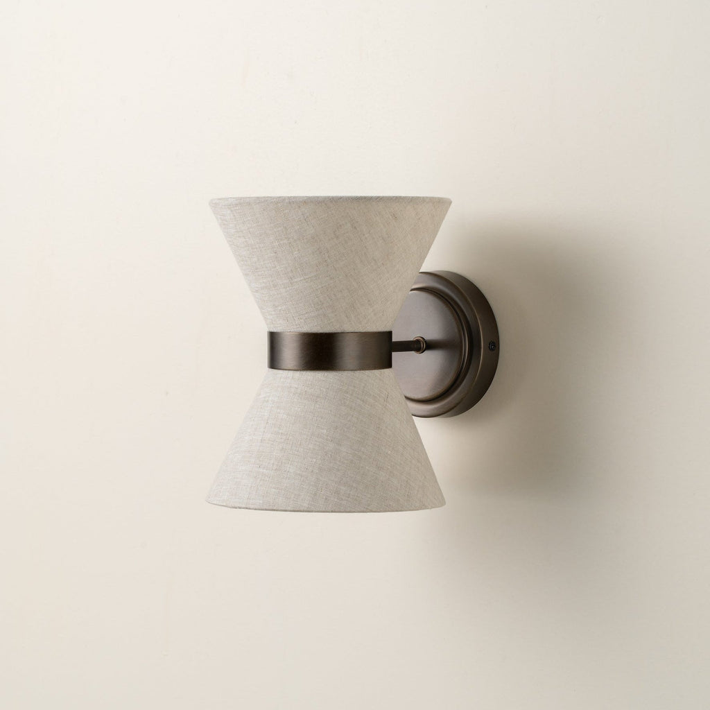 Bronze & Linen Wall Light Delivers Warm, Tranquil Illumination
