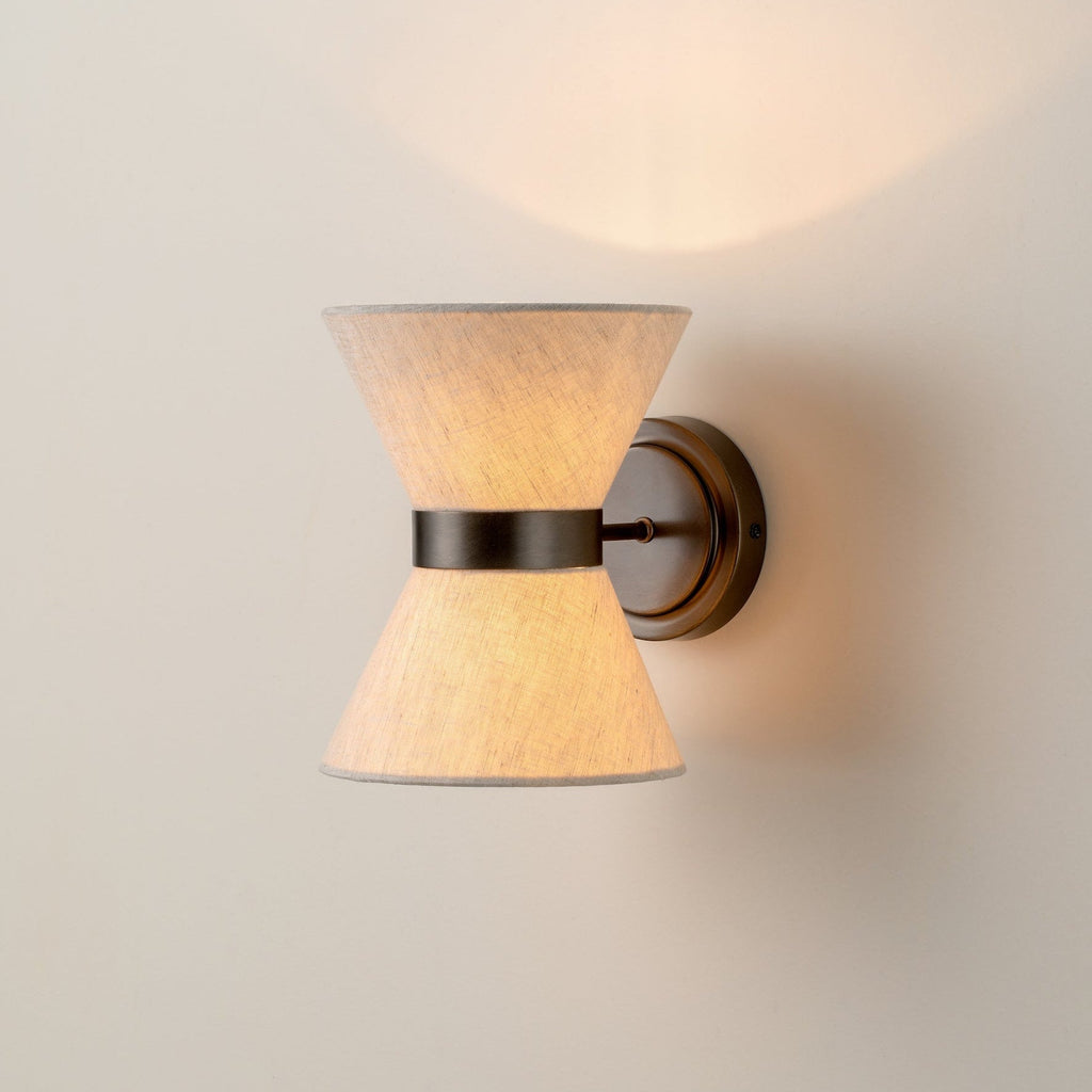 Bronze & Linen Wall Light Delivers Warm, Tranquil Illumination