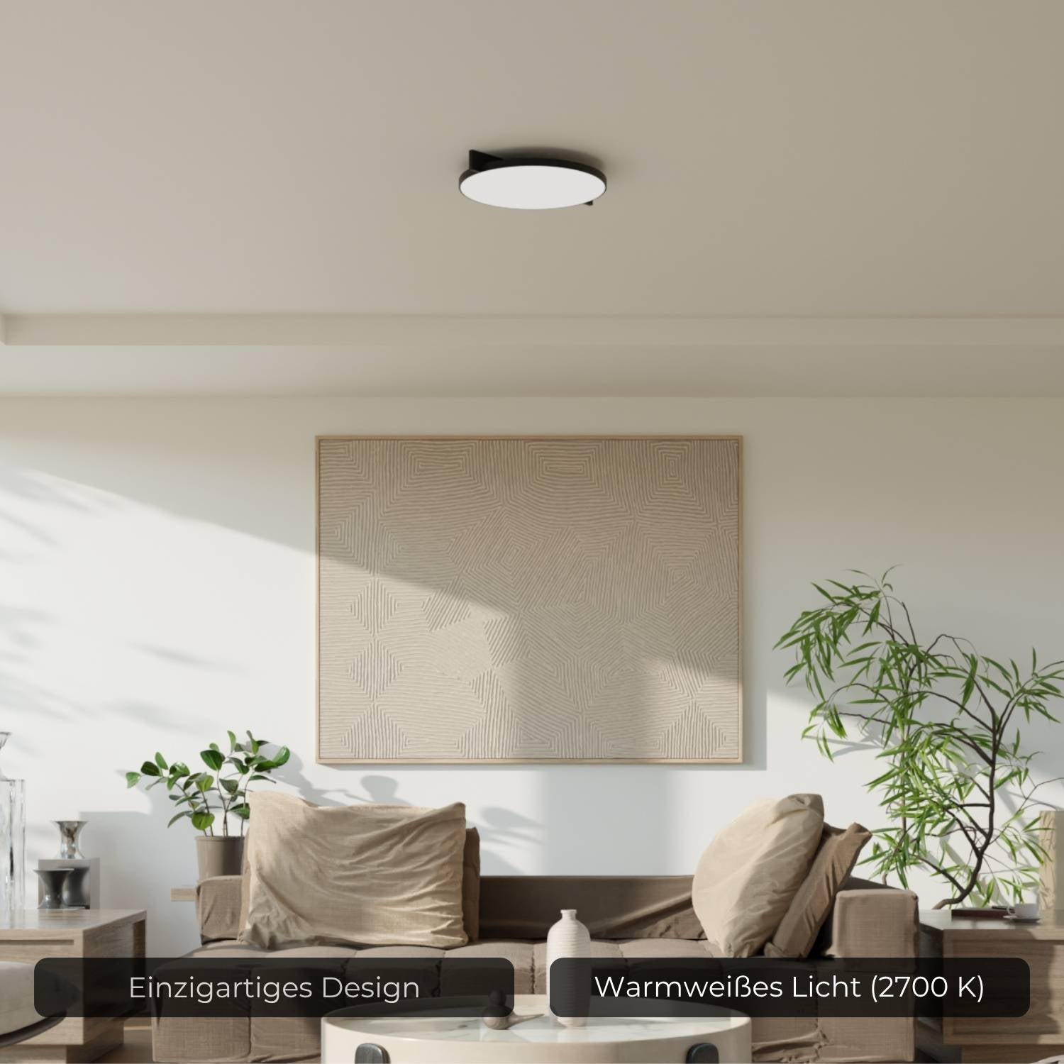 Lumière de plafond chaude 2700K pour une ambiance calme et une illumination uniforme
