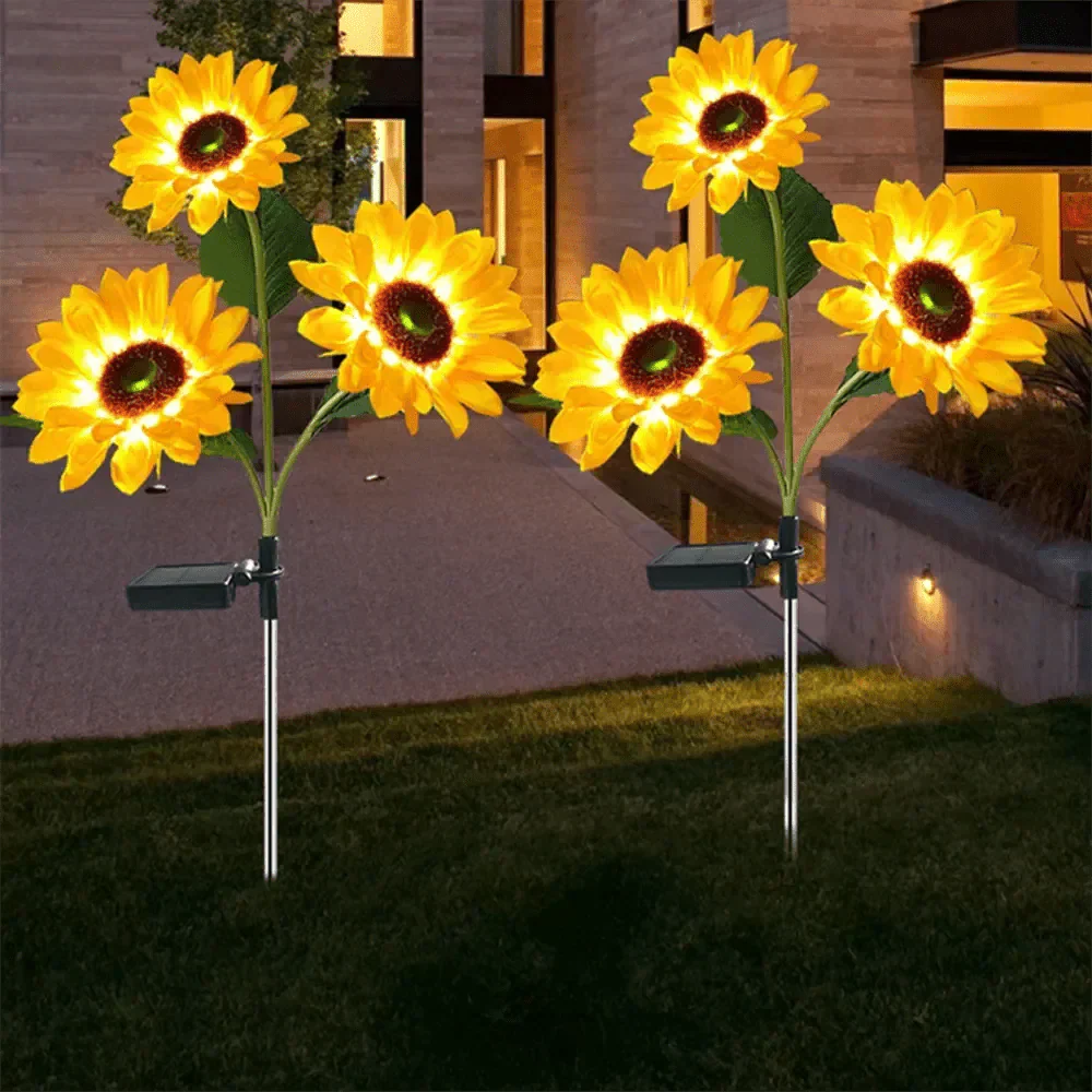 Wasserdichte Sonnenblumen-Solarlampe für Garten und Außenbereich mit automatischer Beleuchtung