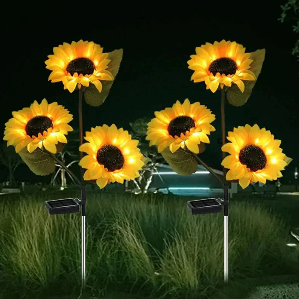 Wasserdichte Sonnenblumen-Solarlampe für Garten und Außenbereich mit automatischer Beleuchtung