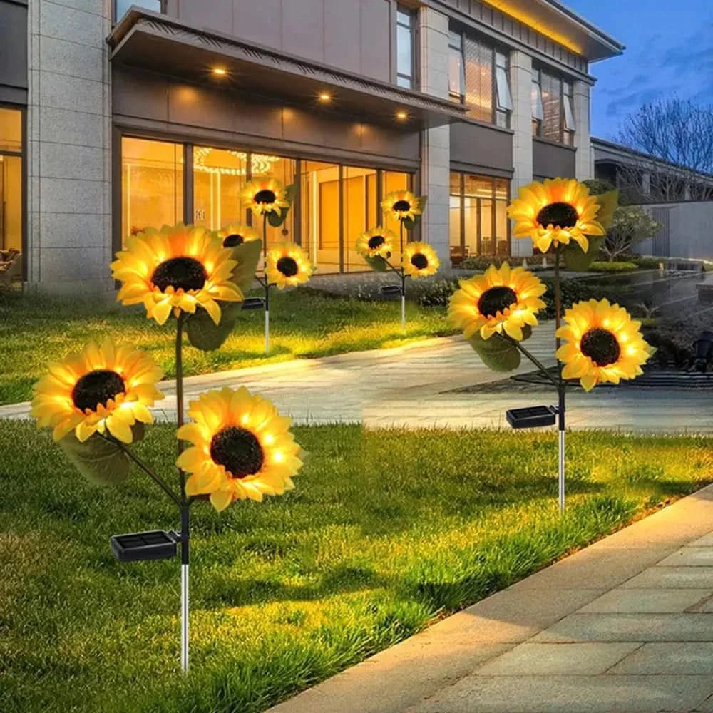 Wasserdichte Sonnenblumen-Solarlampe für Garten und Außenbereich mit automatischer Beleuchtung