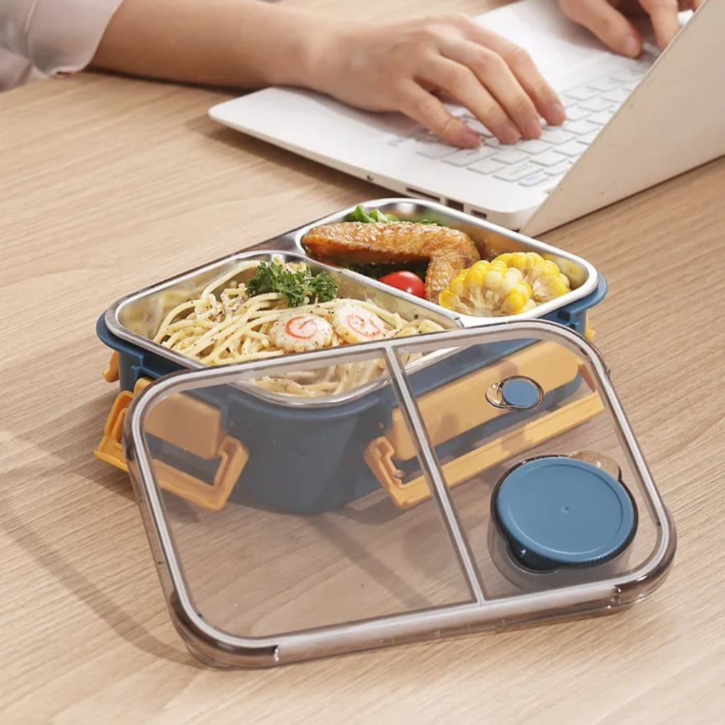 Pudełko na lunch ze stali nierdzewnej z przegródkami bento na posiłki