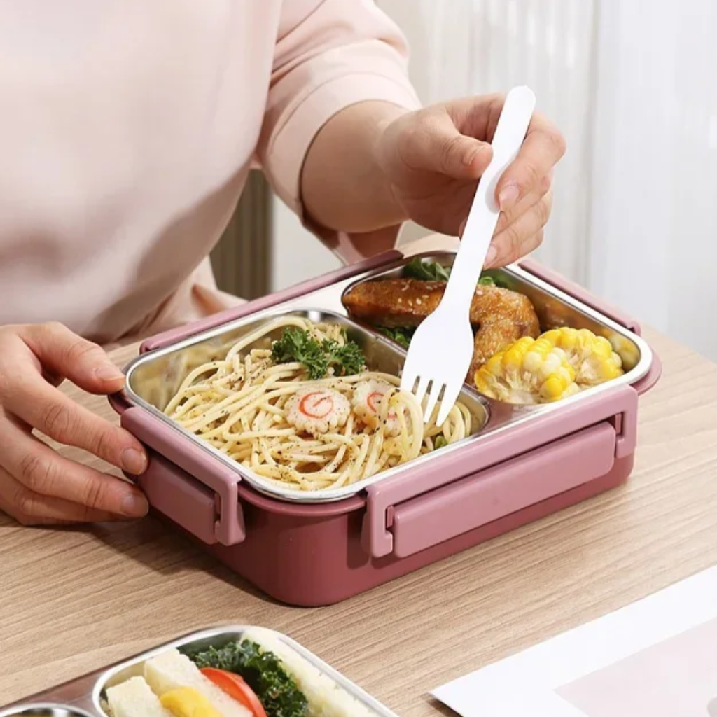 Pudełko na lunch ze stali nierdzewnej z przegródkami bento na posiłki
