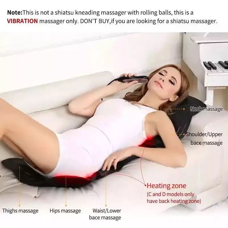 כרית עיסוי גב חשמלית CalmCushion עם פונקציית חימום