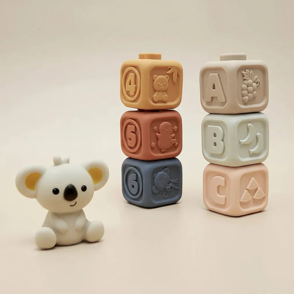 Soft Sensory Stacking Blocks With Teething Cubes For Babies