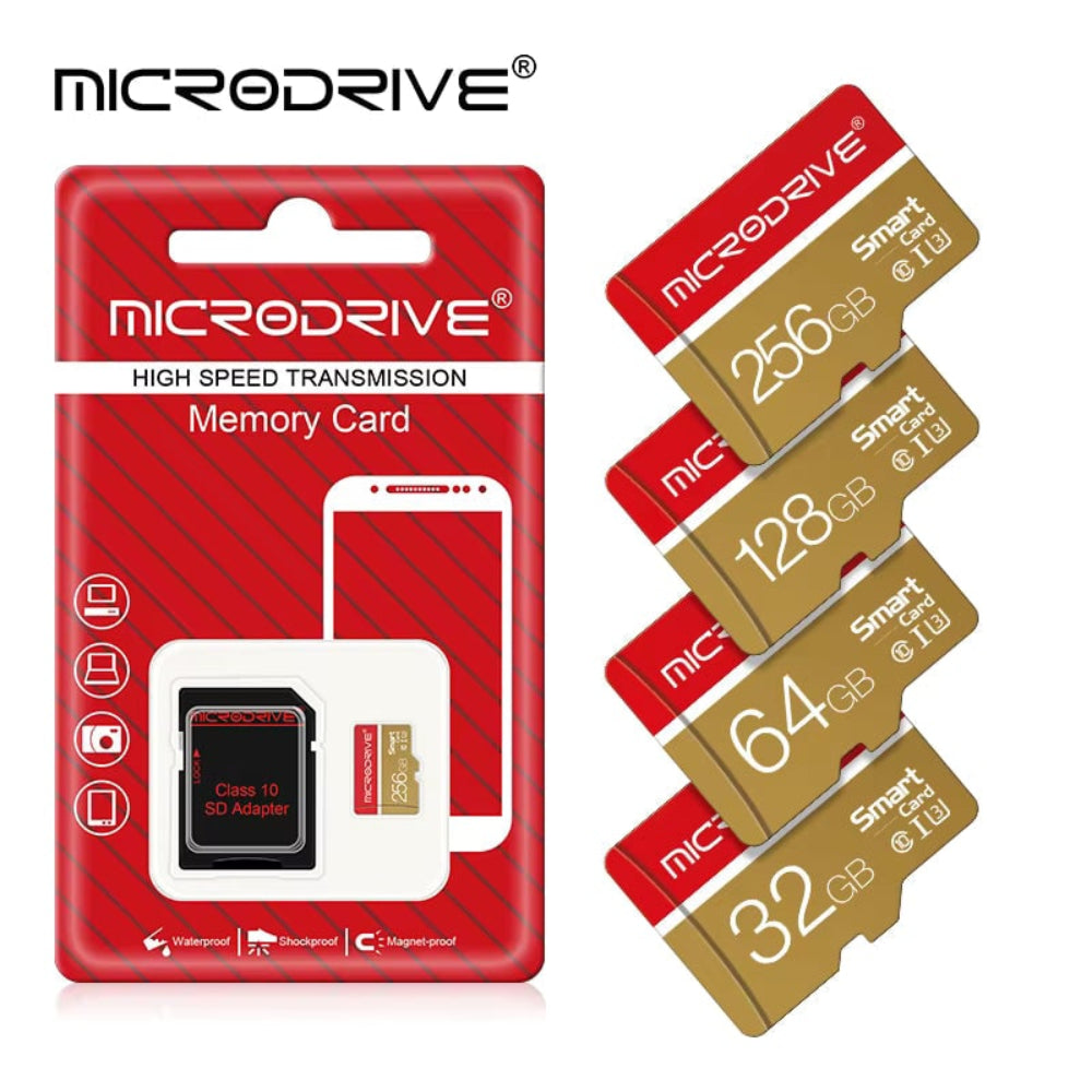 High Speed MicroSD Card Class 10 Storage 8GB To 256GB