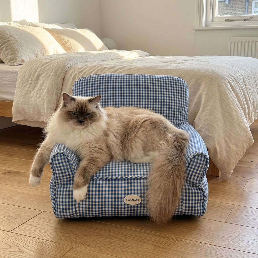 Miniatur-Sessel-Katzenbett mit Stoff und PP-Baumwolle in Standard- oder großer Größe | Rosalyssa