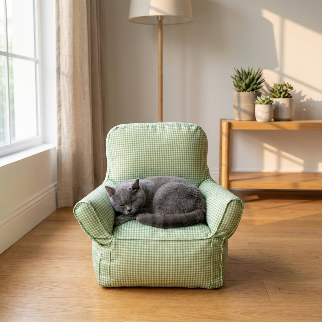 Miniatur-Sessel-Katzenbett mit Stoff und PP-Baumwolle in Standard- oder großer Größe | Rosalyssa