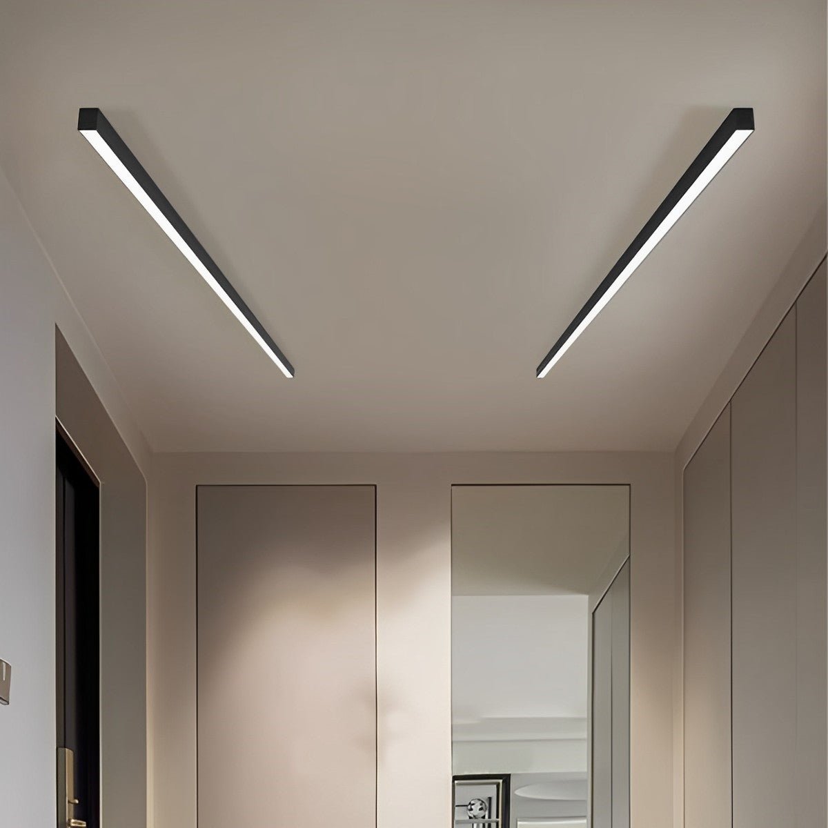 Black Aluminum Slim LED Ceiling Linear Light Dimmable For Living Room Bedroom