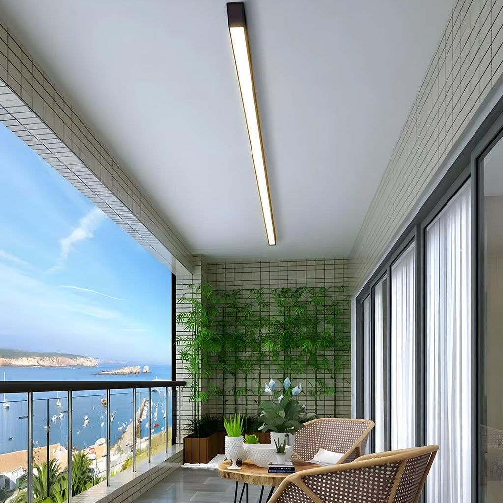 Black Aluminum Slim LED Ceiling Linear Light Dimmable For Living Room Bedroom