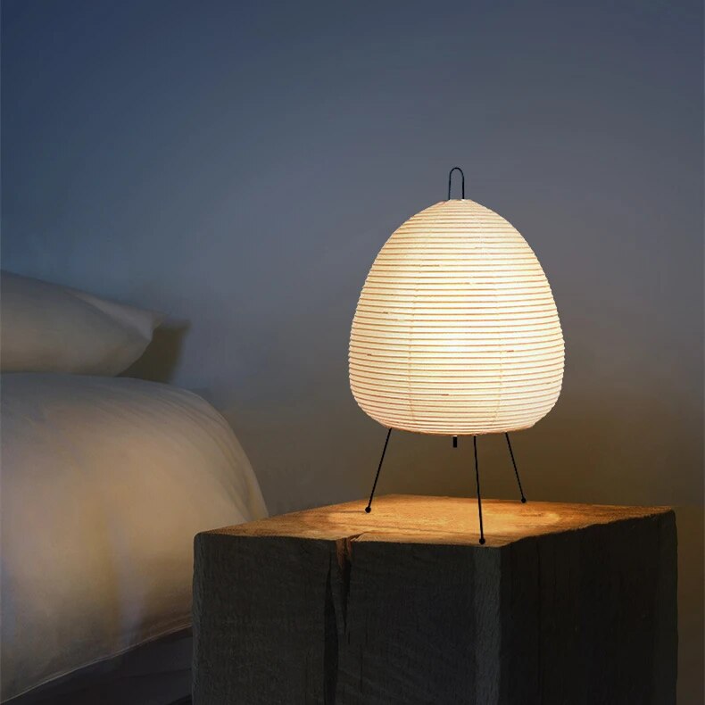 Minimalistische Zen-tafellamp met rijstpapieren kap