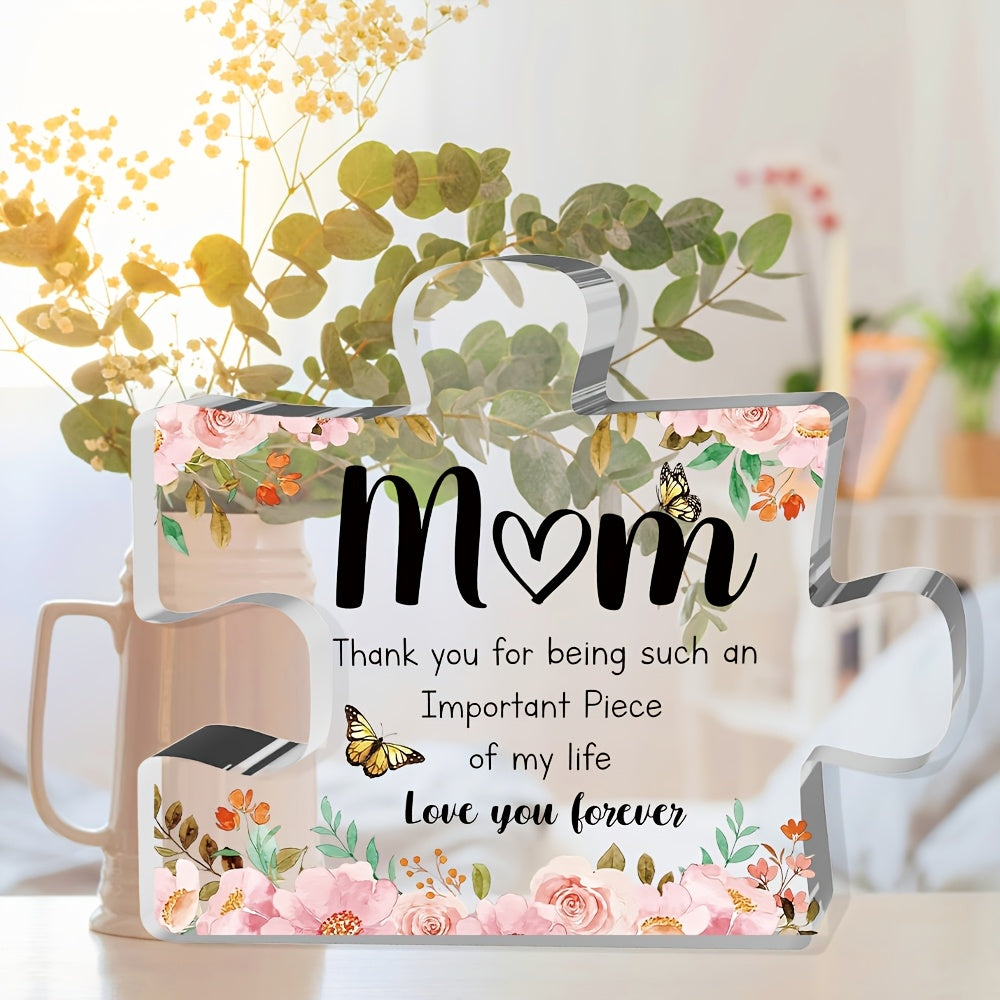 Mothers Day Floral Butterfly Acrylic Puzzle Keepsake For Display