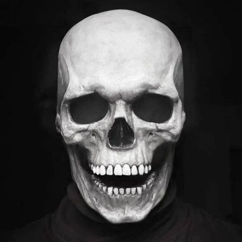 Mască de Craniu Realistă de Halloween cu Maxilar Mobil pentru Sperieturi și Petreceri